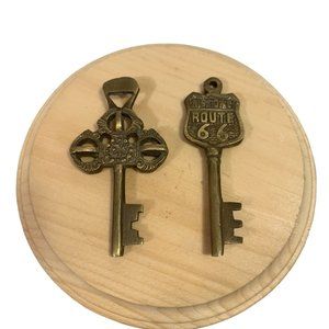 Vintage Brass Keys Route 66/ Victorian Style Lot Of 2